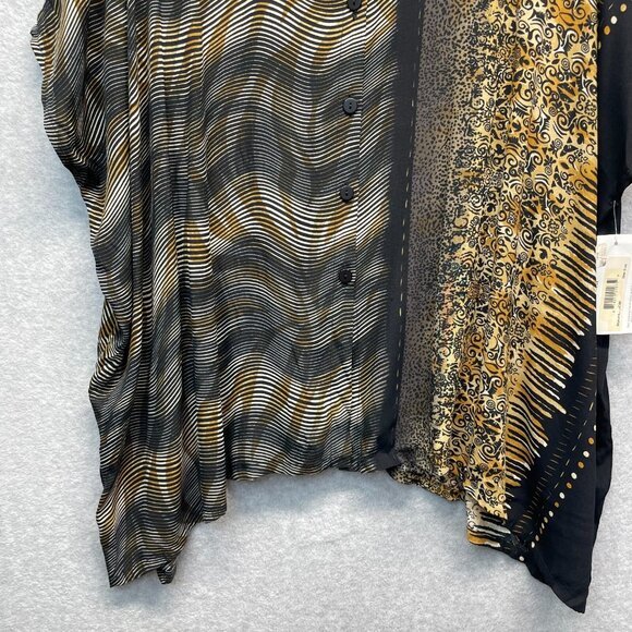 Carol Turner Artsy Top Womens One Size Flowy Poncho Kimono Oversized Animal Mob - Picture 3 of 14